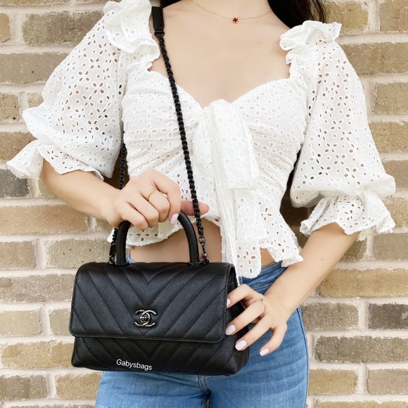 SOLD 😭 Chanel Coco Handle So black Classic Mini Flap Bag - Picture 4 of 8